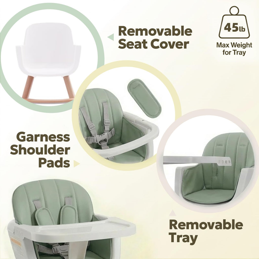 Mallify 3-in-1 Wooden High Chair