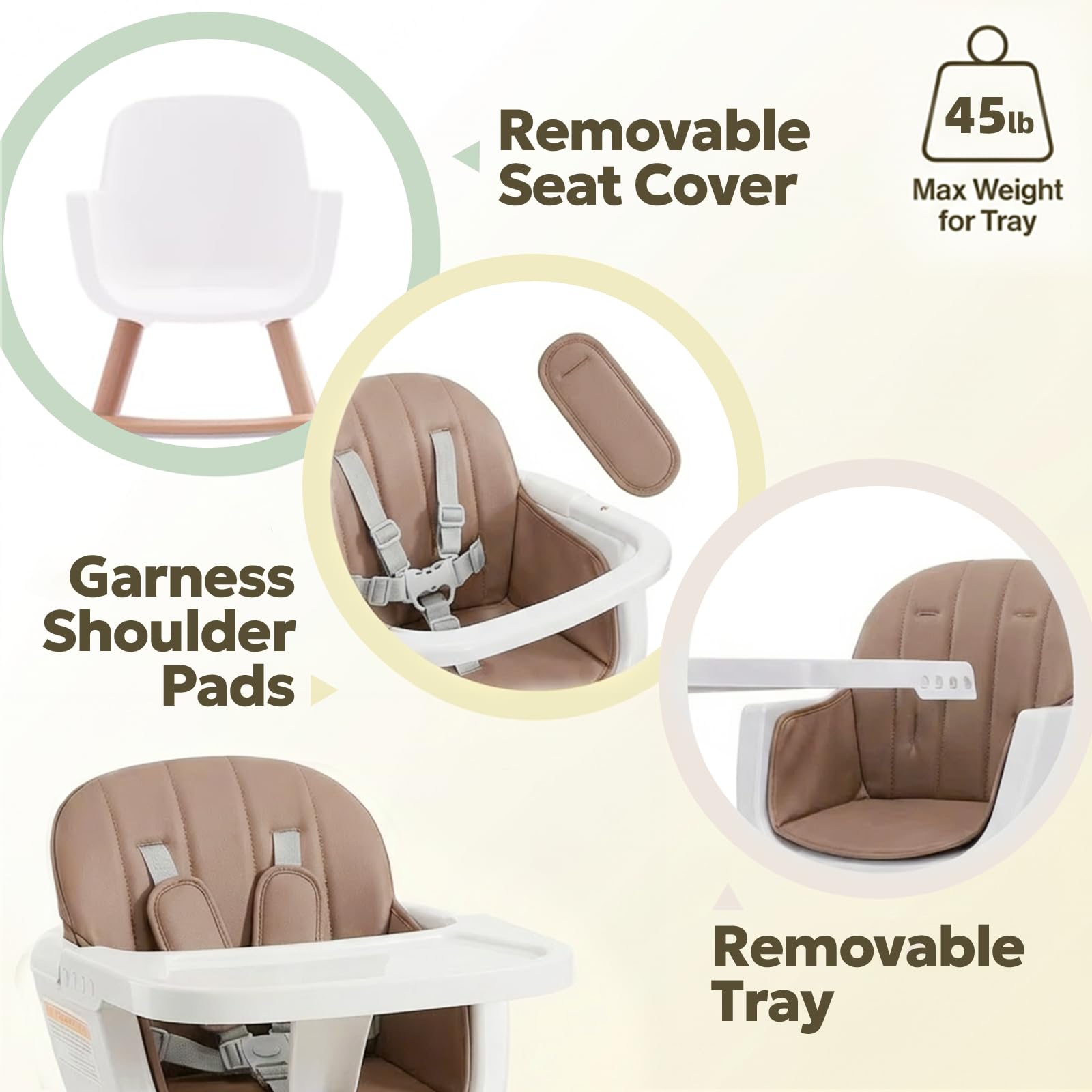 Mallify 3-in-1 Wooden High Chair