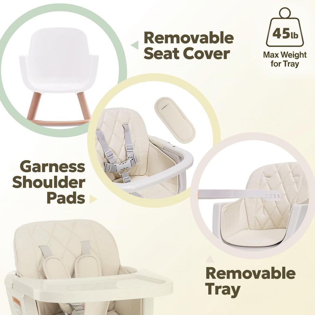 Mallify 3-in-1 Wooden High Chair