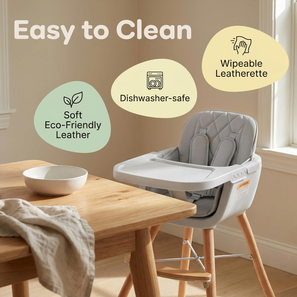 Mallify 3-in-1 Wooden High Chair