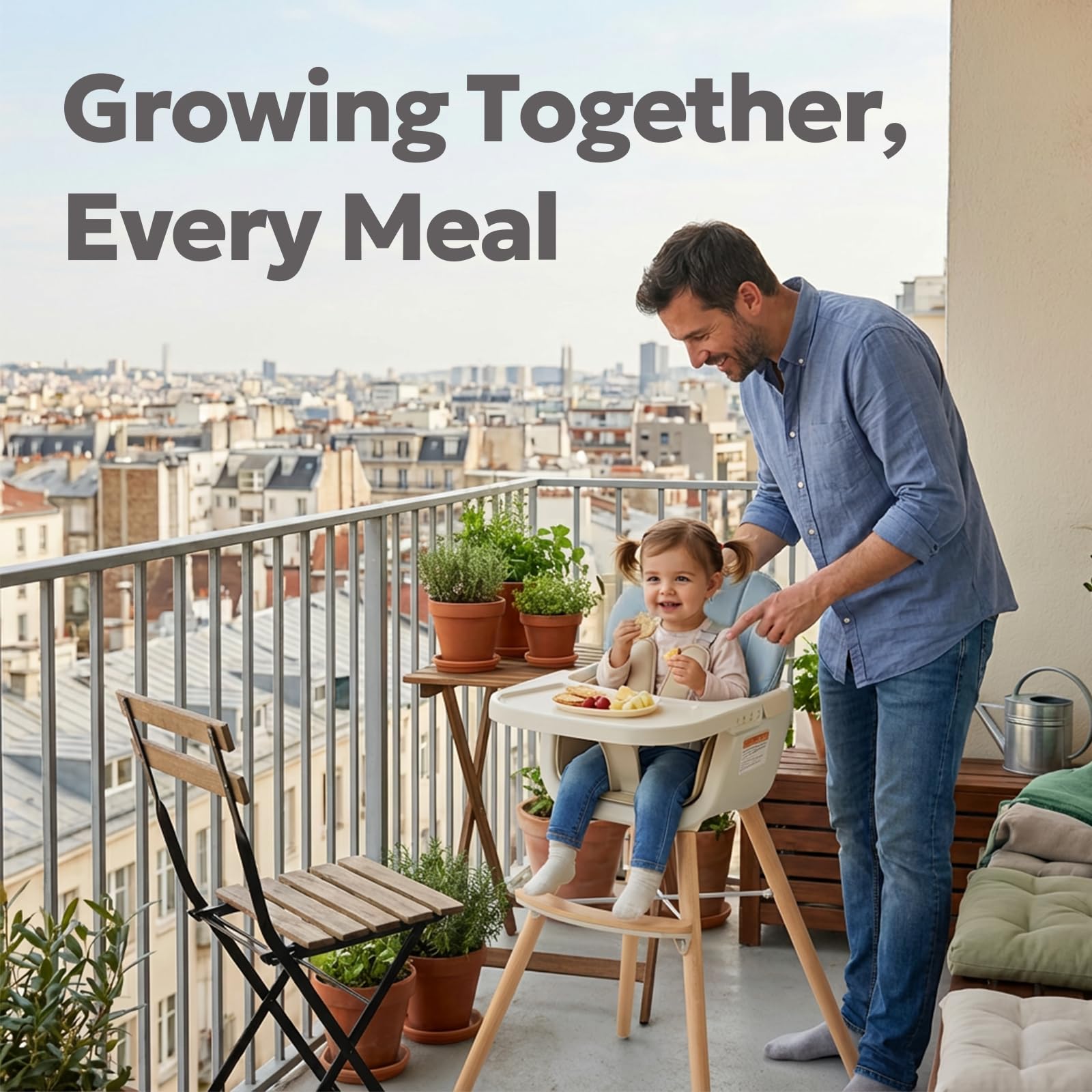 Mallify 3-in-1 Wooden High Chair