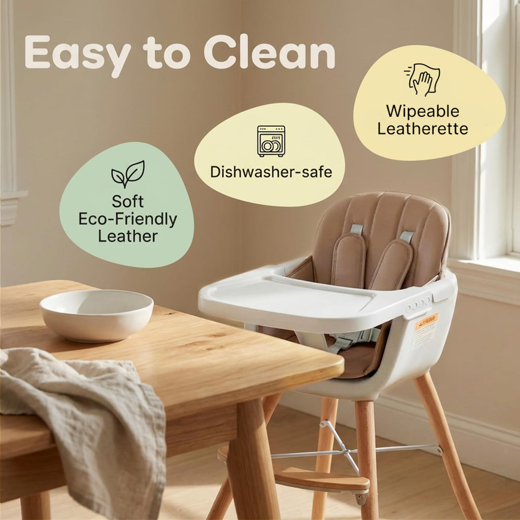 Mallify 3-in-1 Wooden High Chair