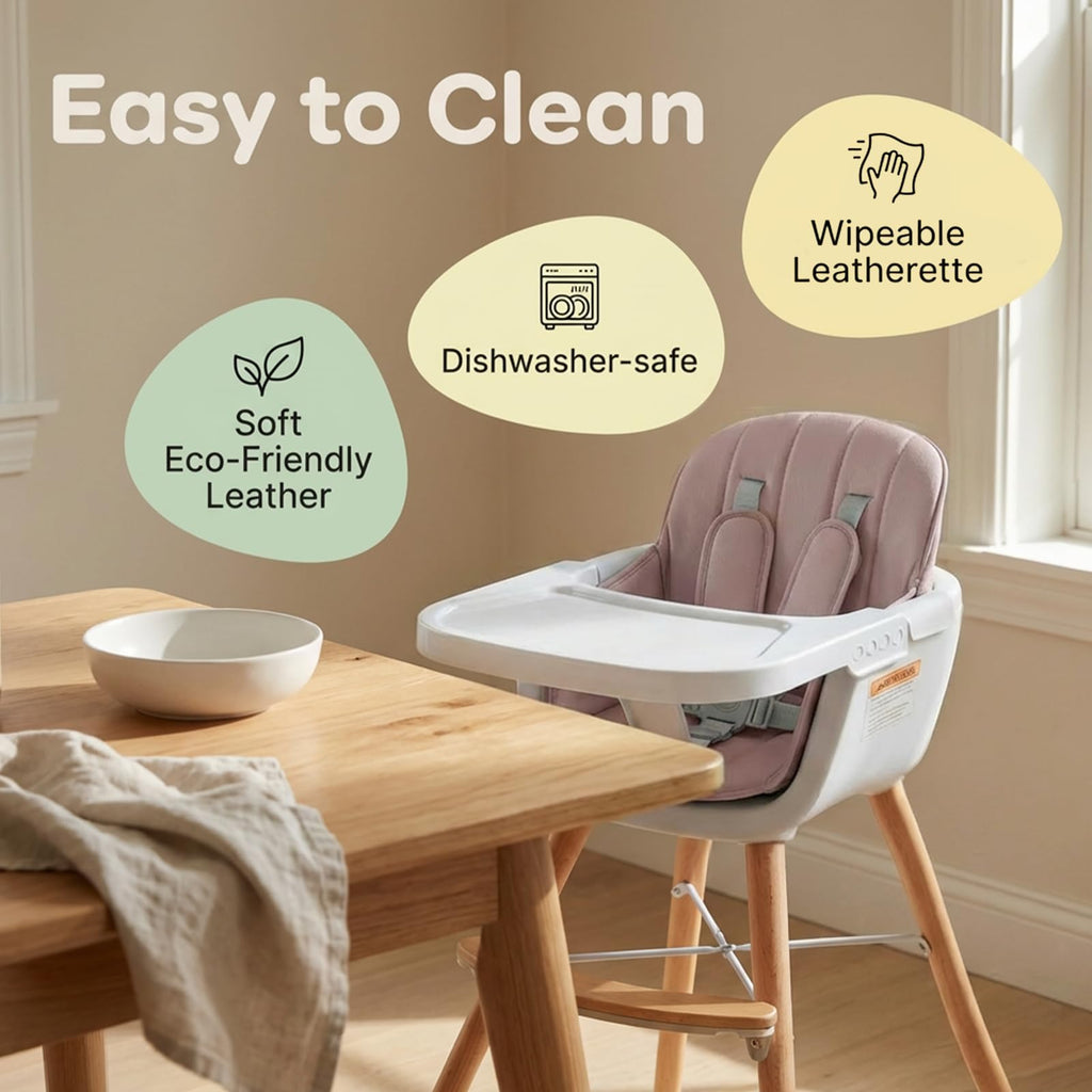 Mallify 3-in-1 Wooden High Chair